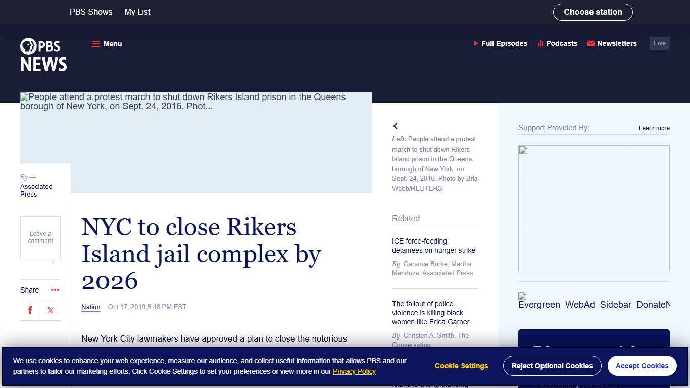 NYC to close Rikers Island jail complex by 2026 PBS News