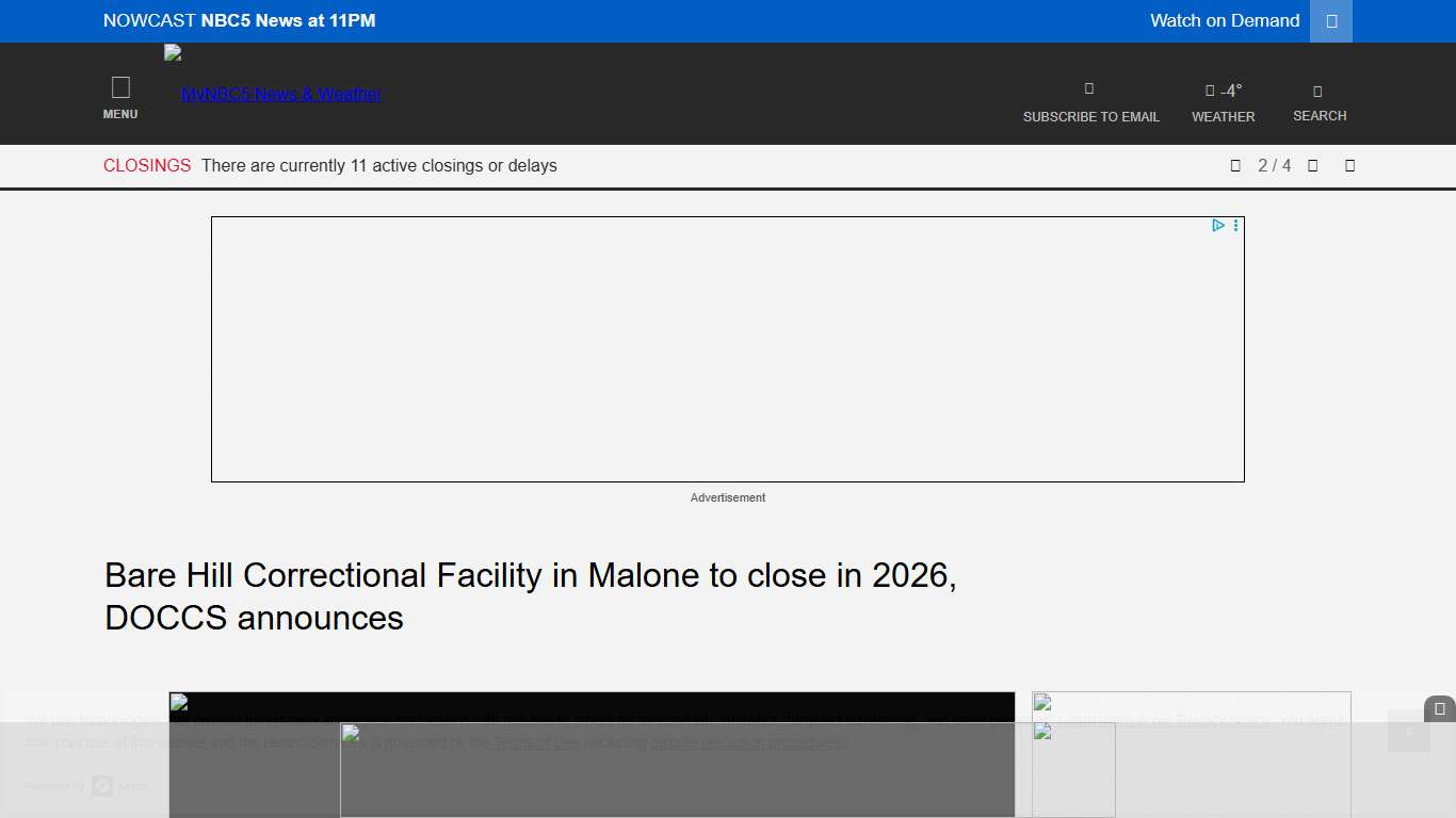 Bare Hill Correctional Facility in Malone to close in 2026, DOCCS announces